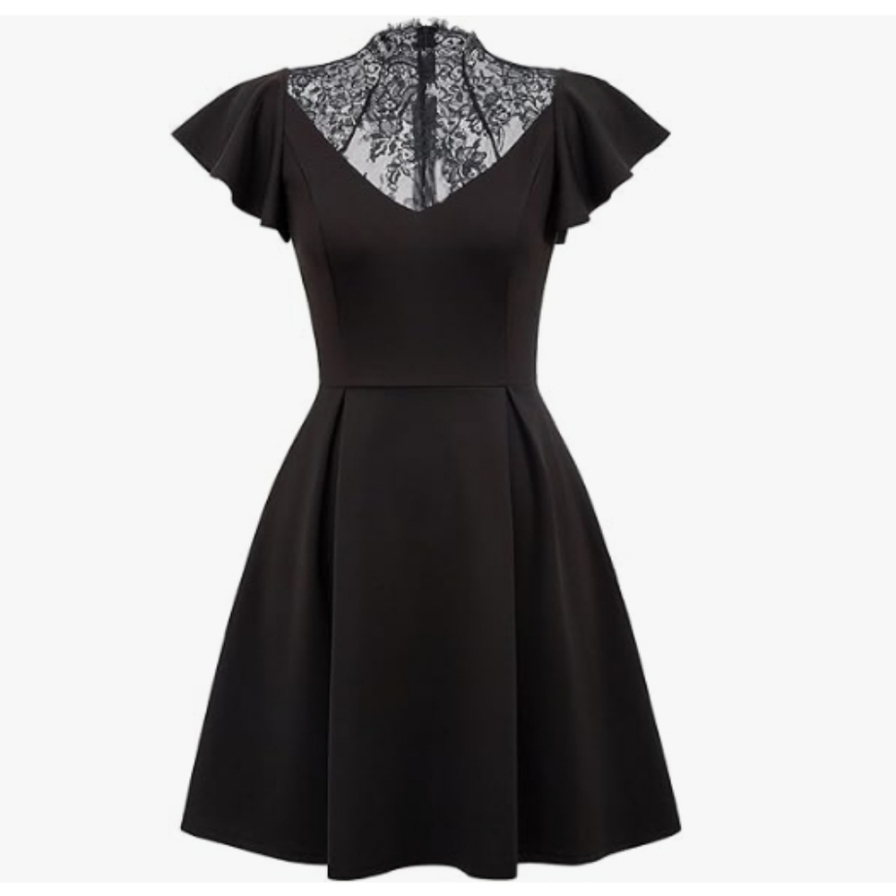 NWT Scarlett Darkness Black Skater Lace Detail Dress 3x